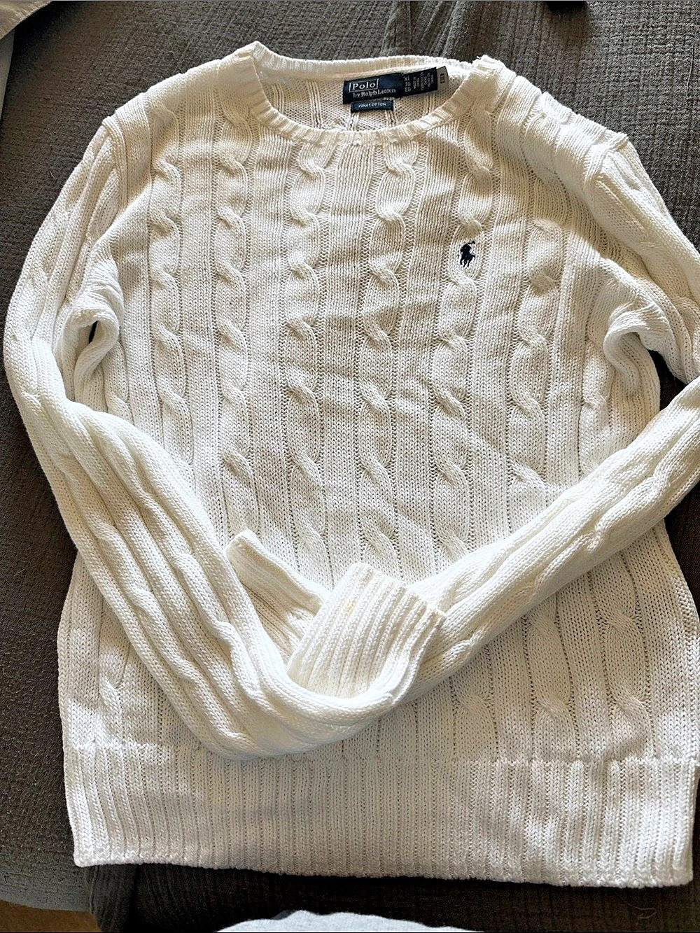 Polo Ralph Lauren Pima Cotton Cable-Knit Crewneck Sweater Cable Knit Cotton